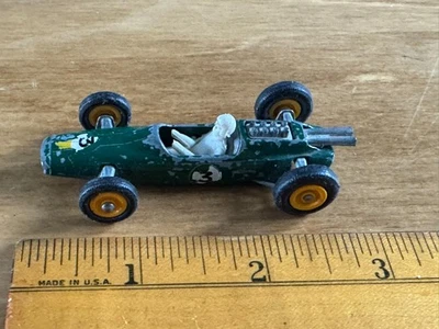 Vintage 1960s Matchbox Lesney No. 19 Lotus Race Car Green #3 Made in England - Image 1 of 4