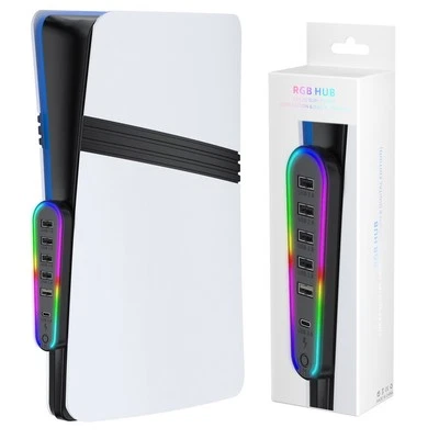 6 Port USB Hub for PS5 Pro Slim Efficient Charging and Data Connection - Image 1 of 4