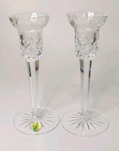 2 VTG Waterford Crystal Lismore 7" Candlestick Made In Ireland Signed Waterford - Picture 1 of 7