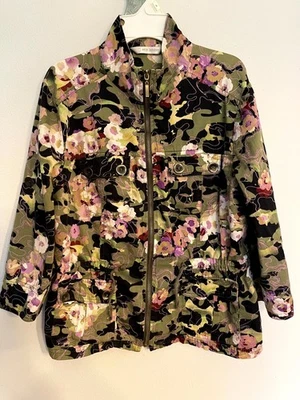 Chaqueta Erin London Mujer Talla Mediana Cremallera Floral Camuflaje Foto 1 de 4