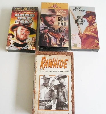 CLINT EASTWOOD Western Cowboy VHS Video Lot Of 4 - Image 1 of 4