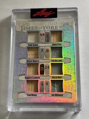 2025 Leaf Spectacular Times Of Yore MANTLE AARON MAYS CLEMENTE FOXX+ 8 Relic /12 - Image 1 of 2