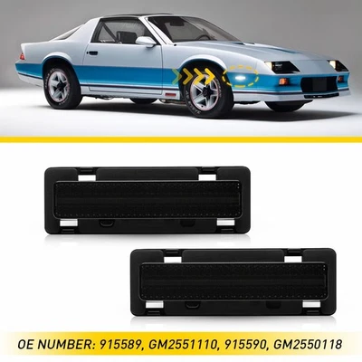 Marcador de luces laterales de parachoques LED blancas para Chevy Camaro Pontiac Firebird 1982 1992 Foto 1 de 4