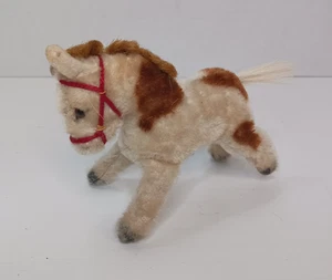 Vintage Steiff Horse with Red Bridle and Saddle Glass Eyes Germany - Picture 1 of 7