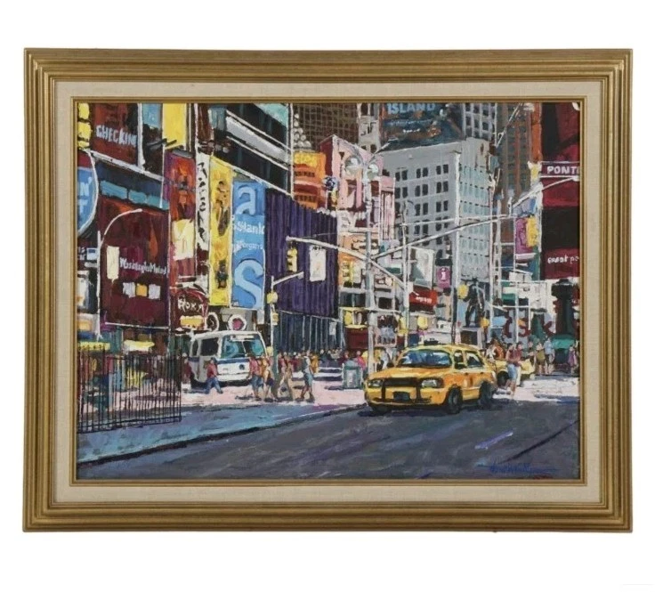 Aung kyaw Moe 1950 Нью-Йорк городской пейзаж картина маслом - Изображение 1 из 4