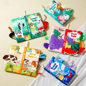 Washable Animal Tail Cloth Book 3D Baby Cloth Book 0-36 Months - Picture 1 of 14
