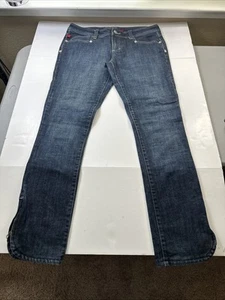 Pantalones de mezclilla Fire para mujer con cremallera en la parte inferior lateral de la pierna azul oscuro talla 11 #0407 - Imagen 1 de 20