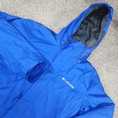 Columbia Jacket Mens Small Snow Glide Interchange 3 in 1 Blue Hooded Rain Coat - Image 1 of 4