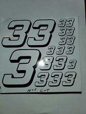 WHITE #3's Racing # Decal Sticker Sh. NOT CUT 1/8 -1/10 -1/12 RC Models box D
