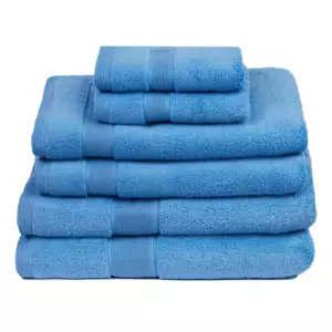 Signature 6-Piece 100% Cotton Bath Towel Set in Cornflower - Picture 1 of 12