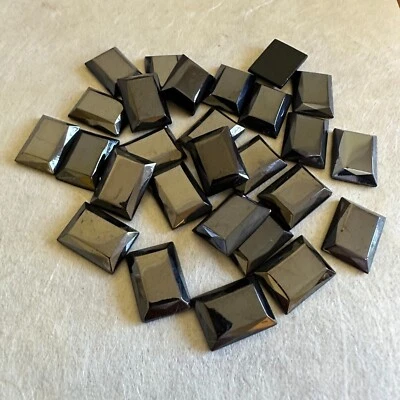 BB345 Vintage rectángulos de vidrio 16x12 mm borde biselado hematita 3,3 mm de grosor (24) Foto 1 de 2