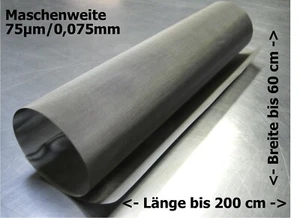 Edelstahlgewebe für Trommelfilter Teichfilter 0,075mm 75µm  // bis zu 200x60cm - Bild 1 von 1