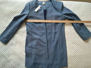 CHICO'S 🌸 SIZE 1 (8/10) … BLUE OPEN FRONT TOPPER - Picture 1 of 4