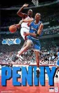 Penny Hardaway Poster Starline 1995 Orlando Magic Jordan 22x34 NBA New & Sealed - Picture 1 of 7