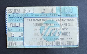 1989 The Rolling Stones Concert Ticket Stub 10/28/89 - Shea Stadium, Queens NY. - Picture 1 of 1