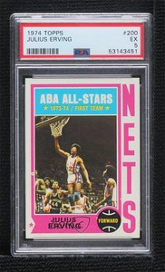 1974-75 Topps Julius Erving (Spelling Irving on Back) #200 PSA 5 HOF