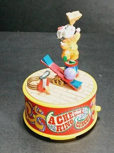 Vtg Enesco A CHEESE RING CIRCUS MOVING MUSIC BOX=5" tall=READ DESCRIPTION - Picture 1 of 7