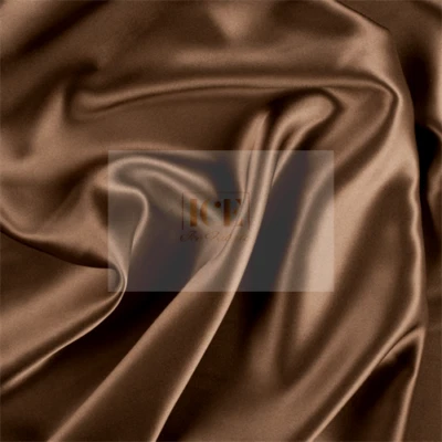 Silky French (Brown) Charmeuse Stretch Satin Fabric By The Yard _ 60" Wide - Image 1 of 4