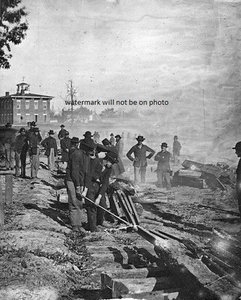Atlanta, Georgia. Sherman's Men Destroying Railroad 8"x 10" Civil War Photo #129 - Picture 1 of 1