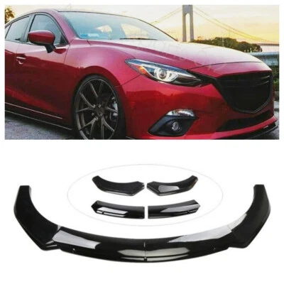 For Mazda3 Sport /Hatchback Glossy Black Front Bumper Lip Splitter Spoiler Kits Foto 1 de 4