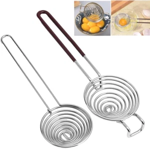 2 Stk Eigelbtrenner Aus Edelstahl Mit langem Griff Backwerkzeug Silber Edelstahl - Bild 1 von 12