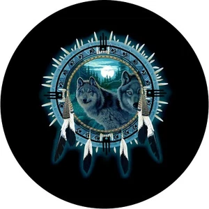 Dream Catcher Wolf Spare Tire Cover All Sizes-back up camera option - Picture 1 of 5