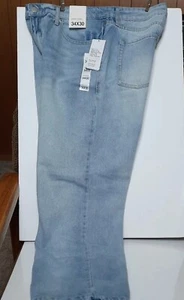 Original Use Relaxed Straight Leg Blue Jeans Men's 34Wx30L Blue Acid Wash Denim - Picture 1 of 14