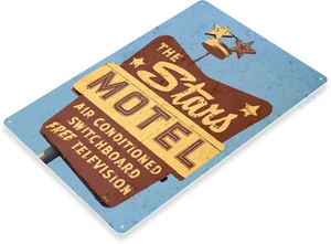 The Stars Motel Hotel Las Vegas Sin City Gambling Retro Art Decor Metal Tin Sign - Picture 1 of 4
