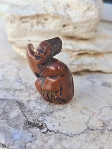 Antikes Netsuke von Sambaso Tänzerin mit Glocken und Fächer, 19Jh. siehe Met Museum Coll. - Bild 1 von 12