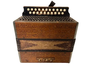 Vintage Hohner Button Accordion - Made in Germany - Working, Needs Tuning - Picture 1 of 18