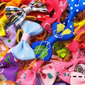 100 fasce per collare per capelli, fiocchi per cani e gatti, accessori per toele - Foto 1 di 10