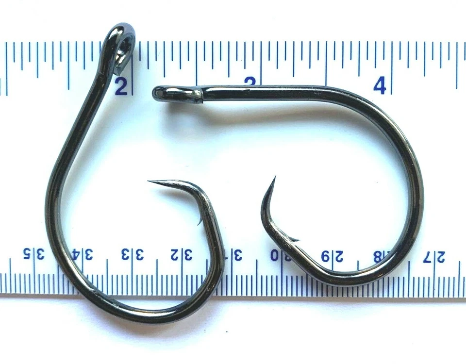 GERRY'S TACKLE 250 GT 4X strength L2004 Inline Black Nickel Circle Hooks size 10/0