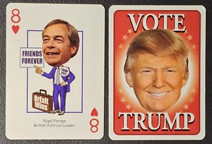 Nigel Farage British Leader 8 of Hearts - Vote Trump for President Playing Card - Picture 1 of 1