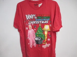 A CHRISTMAS STORY HERREN FILM LOGO T-SHIRT (XL) NEU MIT ETIKETT ROT KLASSISCHES LOGO WEICH & BEQUEM - Bild 1 von 4