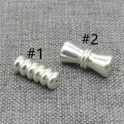 2pcs of 925 Sterling Silver Plain Barrel Screw Clasps for Bracelet Necklace - Image 1 of 4