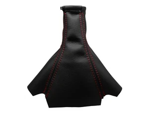 Black Stitch Fits DAEWOO LEGANZA (1997-2004) Gear Gaiter 100% Leather - Picture 1 of 1