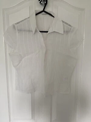 Precis Petite Womens White Detailed Capped Sleeve Blouse UK10 - Image 1 of 4