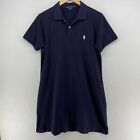 RALPH LAUREN Shirt Dress Girl's XL Golf Polo Pique Cotton Short Sleeve Pony Blue