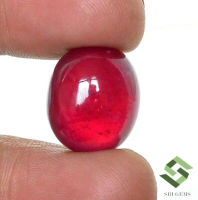 18x15 mm Natural Ruby Oval Cabochon 35.15 CTS Mozambique Loose Gemstone GF - Image 1 of 4