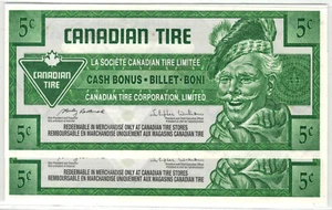 Canadian Tire Money- CTC S30-B09 2x 5 cent note consecutive serial #'s *198 - Picture 1 of 2