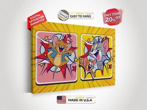 Banksy Cartoon Graffiti Canvas Wall Art Kids Room Decor Ready to Hang Gift - Picture 1 of 15