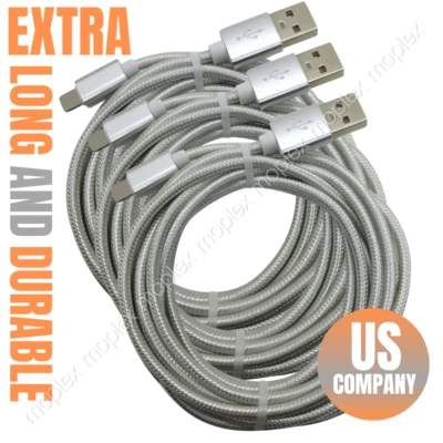 USB Fast Charging Cable 10Ft For iPhone 14 13 12 11 XR iPad Charger Cord 3PACK - Image 1 of 4