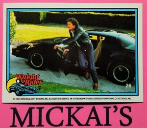 1982 DONRUSS KNIGHT RIDER TRADING CARD #26 PUZZLE VARIANT 2 OF 2 - KITT TRANS AM