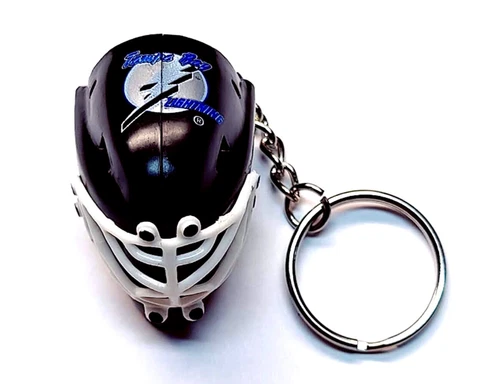 TAMPA BAY LIGHTNING HOCKEY MINI TEAM GOALIE MASK KEYCHAIN 1.5" TALL NHL LICENSED Cover