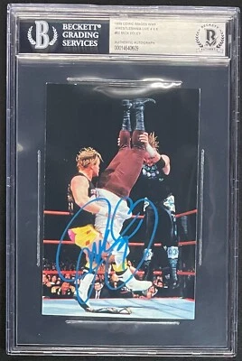 MANKIND MICK FOLEY SIGNED 1999 WRESTLEMANIA LIVE 4X6 COMIC IMAGES #50 BECKETT - Image 1 of 2