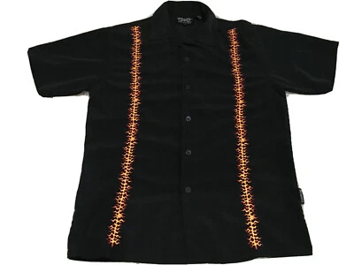 VINTAGE BOWLING SHIRT Dragonfly Mens Guy Fieri Rare Button Down Black M Flames - Image 1 of 4
