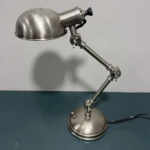 VTG POTTERY BARN Brushed  INDUSTRIAL ADJUSTABLE Table LAMP ARCHITECT Pharmacist - Picture 1 of 9