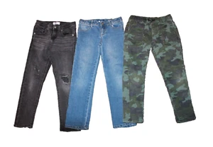 Girls Size 7 Denim Blue Jeans Lot of 3 Blue Gray Camo Tapered Levis Gymboree - Picture 1 of 1