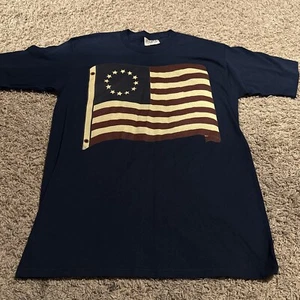 Vintage Single Stitch Highwind T-Shirt Men’s LARGE USA Flag Preshrunk Cotton - Picture 1 of 6