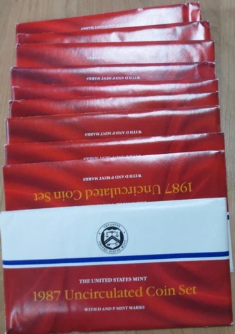 1987 Mint Sets U.S. Mint 10 Sets  Investment Value COA Cover